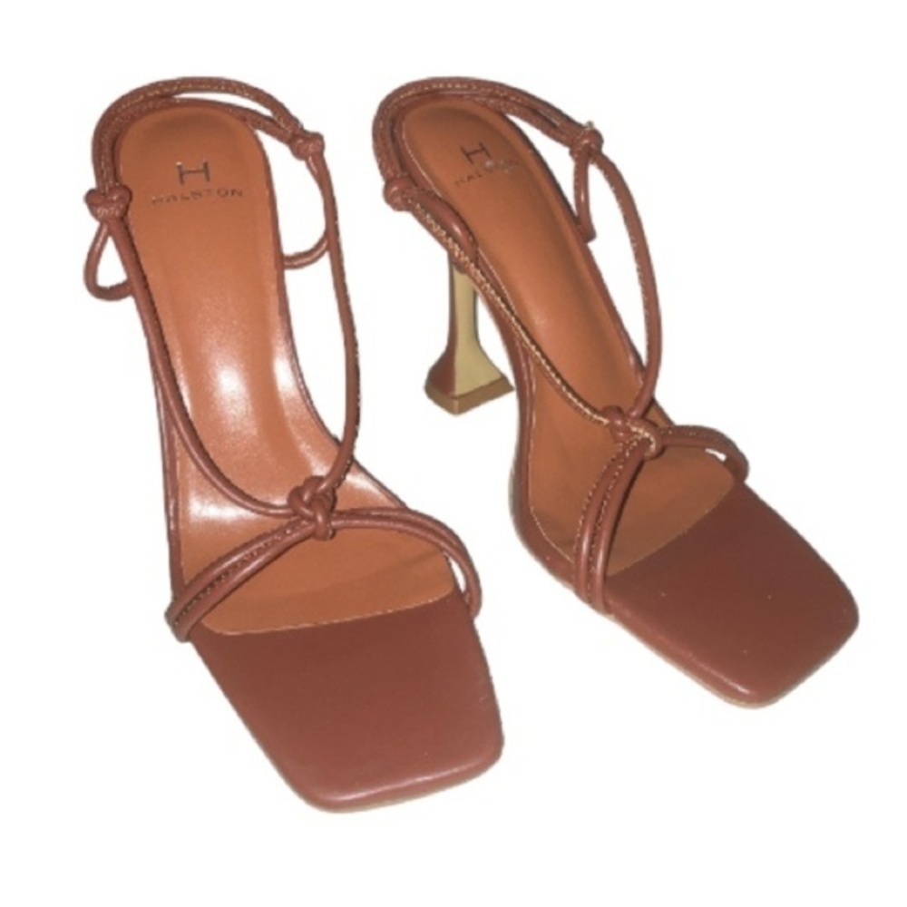 H Halston Women's Picasso Lace-Up Dress Sandals Size 8.5 in tan - Picture 5 of 15